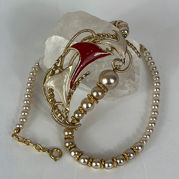 Helena Rubinstein Vintage Gold Tone Beaded Necklace Signed HR Paris. - Picture 1 of 14